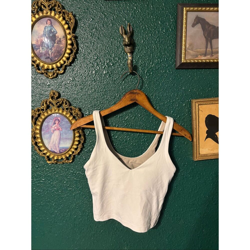 Lululemon White Cropped Align Tank Top Size 4
